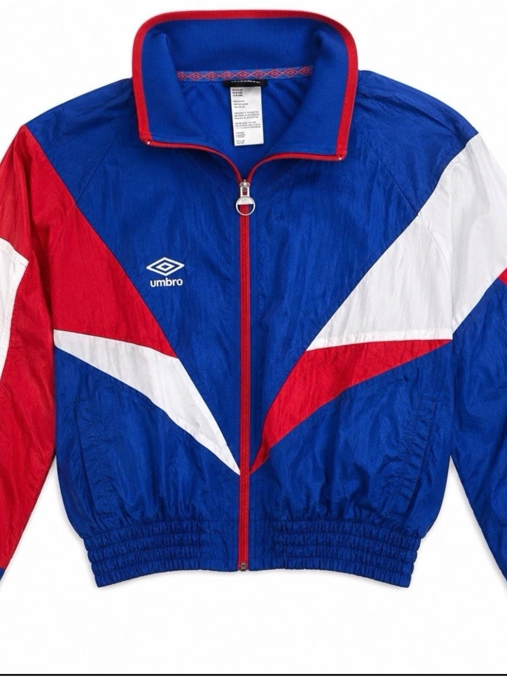 Umbro Premier XL Colorblock Windbreaker Jacket Blue Red White